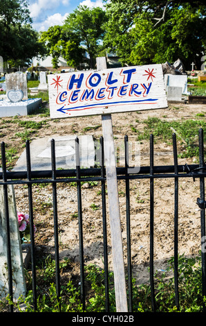 Holt Cemetery Sign, New Orleans, LA Stock Photo