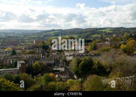 view looking out across bristol from the cabot tower brandon hill bristol england Stock Photo