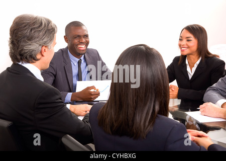 multi-ethnic team during a meeting Stock Photo
