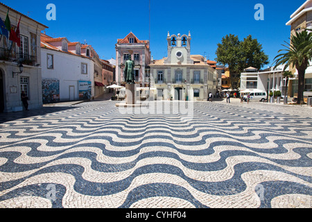 Praça 5 de Outubro, central square, Cascais, Estoril, Lisbon Coast, Estremadura, Portugal. Stock Photo