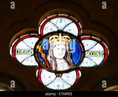 The Great Hall Charles II window detail Winchester Castle Hampshire England UK Stock Photo