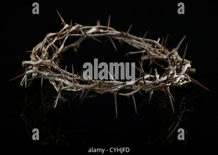 Crown of thorns over a dark background Stock Photo