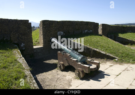 Valenca do Minho fortification in the north of Portugal. The River Minho is the border between Portugal and Spain. Stock Photo