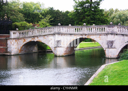 Bridge over river in Cambridge Stock Photo