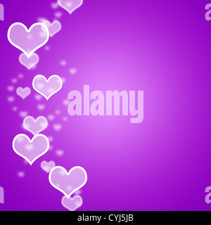 Mauve Hearts Bokeh Background With Blank Copyspace Showing Loving And Romance Stock Photo