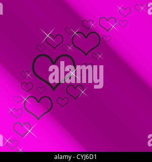 Mauve And Silver Hearts Background With Copyspace Shows Love Romance And Valentines Stock Photo