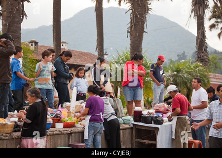 Stalls in local Antigua market. Stock Photo