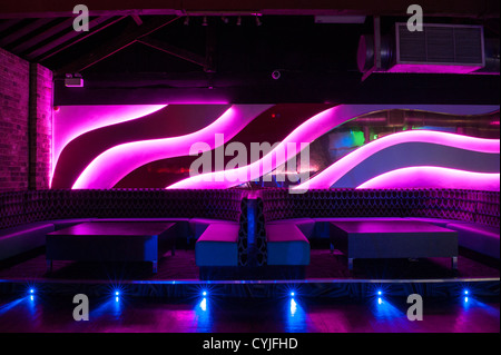 Uberra nightclub dance floor and seating, interior design, UK Stock ...