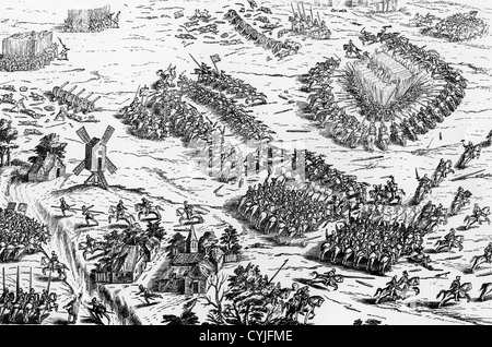 BATTLE OF DREUX  19 December 1562 when Catholic leader Francois de Guise defeated the Hugenots Stock Photo