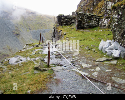 Part of the Via Ferrata route at Honister Slate Mine in the Lake District. Stock Photo