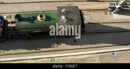 Steam train engine from above, Bristol harbour, England, UK Stock Photo