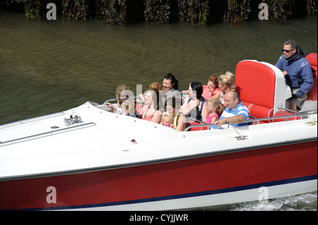 speedboat pleasure cruise Scarborough england uk Stock Photo