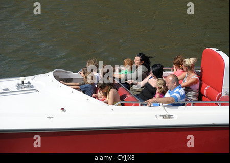 speedboat pleasure cruise Scarborough england uk Stock Photo