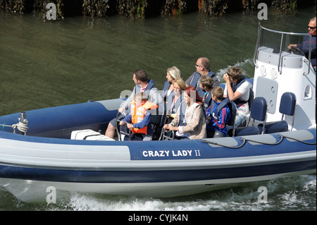 speedboat pleasure cruise Scarborough england uk Stock Photo