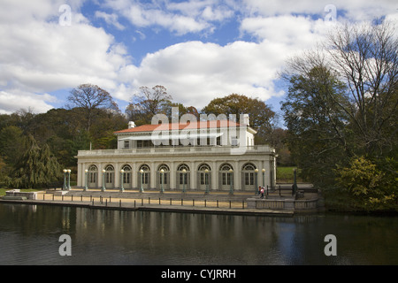 The Boathouse that also houses the Audubon Center in Prospect Park, Brooklyn, NY. Stock Photo