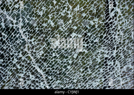 A broken window caused bij vandalism Stock Photo