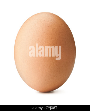 Brown egg on white background Stock Photo
