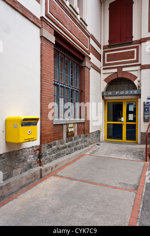 La Poste, Arles-sur-Tech. A sub post office in a French village in the south of France. Stock Photo
