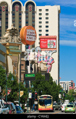 Circus Circus Hotel Casino and main drag street downtown Reno Nevada. Stock Photo