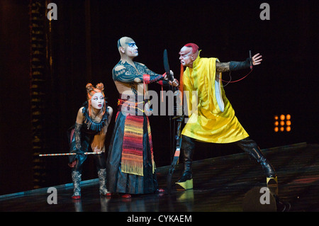 Cirque du Soleil actors performing KA in Las Vegas, Nevada. Stock Photo