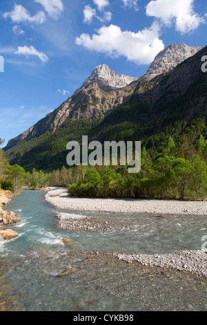 Valle de Pineta; Pyrenees; Spain; Cinca river; Stock Photo