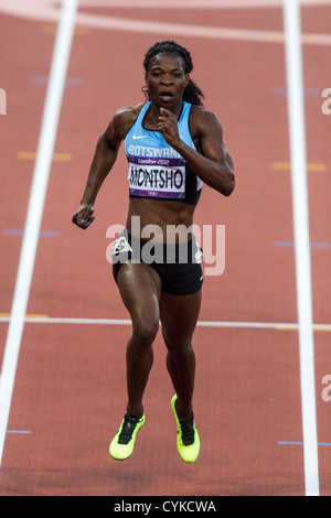 Amantle Montsho (BOT) competing in the Women's 400 meter semifinal at the Olympic Summer Games, London 2012 Stock Photo