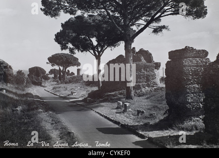 A view of Rome in an old postcard Stock Photo