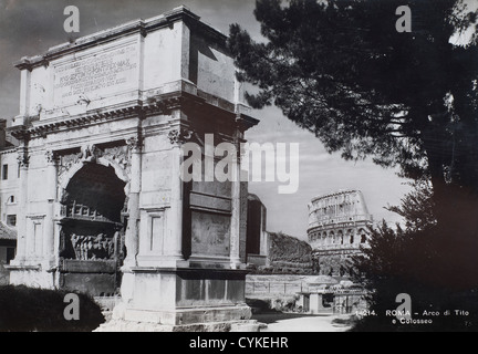 A view of Rome in an old postcard Stock Photo