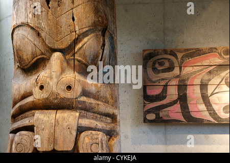 Haida totem pole, Museum of Anthropology (MOA), Vancouver, BC, Canada Stock Photo
