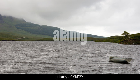 Boat on Loch Fada, Isle of Skye, Scotland Stock Photo