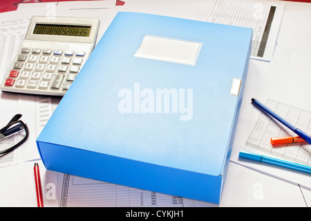 The folder and financial statements Stock Photo
