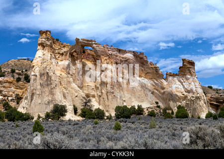 Grosvenor Arch located within the Grand Staircase Escalante National Monument near Kodachrome Basin State Park Stock Photo