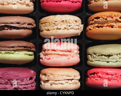 Macaroons in a box Stock Photo