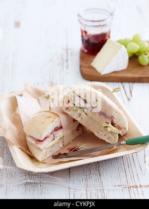 Sandwich with turkey and cranberry Stock Photo