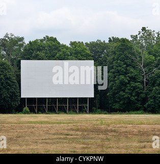 Blank white sign in field Stock Photo