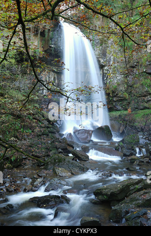 Melincourt waterfall, Resolven, Neath, South Wales, UK Stock Photo