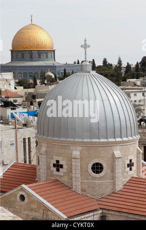 Al Aqsa Mosque and dome of the rock in Jerusalem Stock Photo