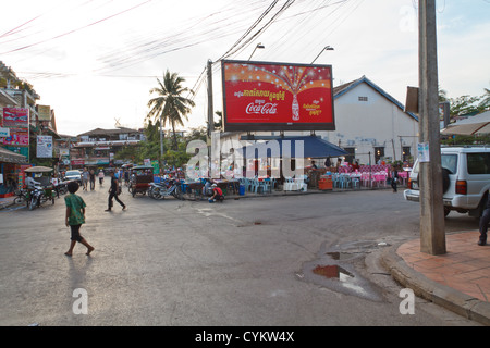 Typical Street Scenery in Siem Reap, Cambodia Stock Photo