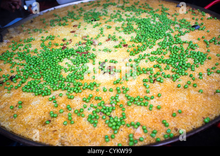 Paella being prepared at Borough Market in London Stock Photo