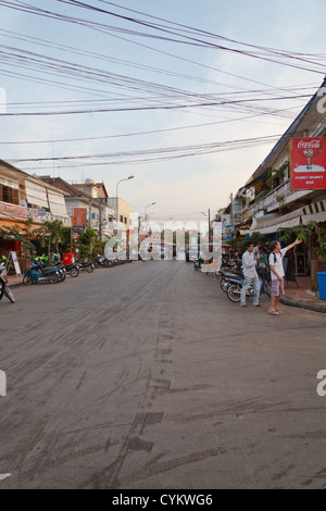 Typical Street Scenery in Siem Reap, Cambodia Stock Photo