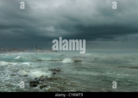 a view of Grado in a windy day in winter Stock Photo
