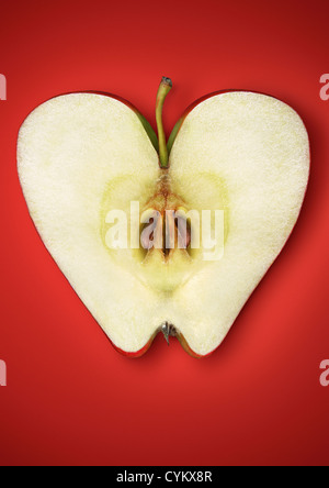 Close up of halved apple Stock Photo