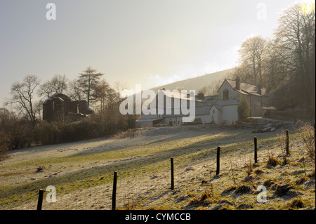 Monastery buildings and ruined church, Vale of Ewyas Stock Photo