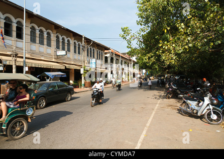 Typical Street Scenery in Siem Reap, Cambodia Stock Photo