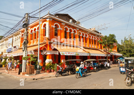 Typical Street Scenery in Siem Reap, Cambodia Stock Photo