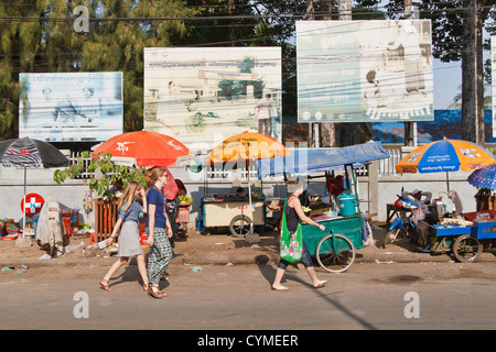 Typical Street Scenery in Siem Reap, Cambodia Stock Photo