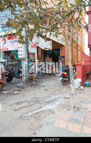 Typical Street Scenery in Siem Reap, Cambodia Stock Photo