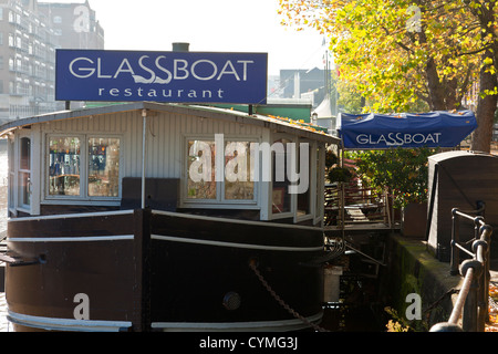 Glassboat floating restaurant moored at Welshback on river part of Bristol City Center docks,UK. Stock Photo