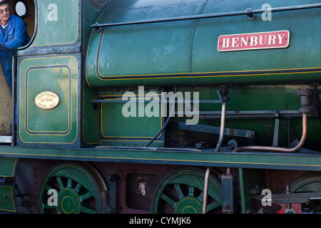 'Henbury' old steam railway engine used as tourist attraction in Bristol floating harbor harbour. Stock Photo