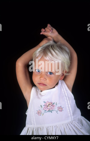 Children, portrait of three year old girl. Stock Photo